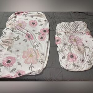 Sweet jojo watercolor flower set with sheet and changing cover pink and gray